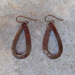 New Brass Teardrop Earrings Brass Tear Drop Charm Earrings Simple Brass Jewelry